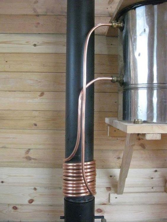 diy wood burning hot water heater with range boiler