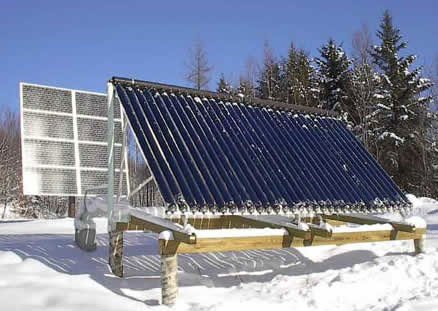 evacuated thermal tube solar water heater in the winter