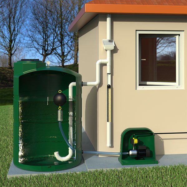 Complete Above-Ground Rainwater Collection System